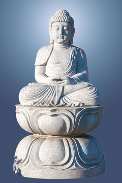 Stone statue of Buddha isolated