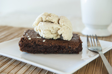Chocolate Cake with Cinnamon Ice Cream