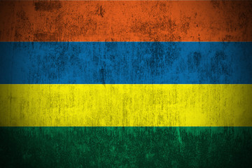 Grunge Flag Of Mauritius