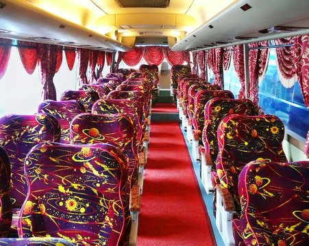 Empty luxury bus