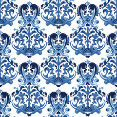 Seamless blue pattern. 