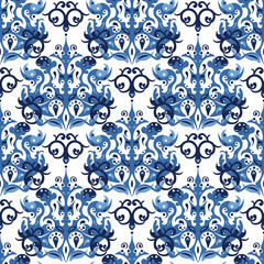 Seamless blue pattern. 