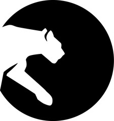 Leopard panther in front of moon © Miceking