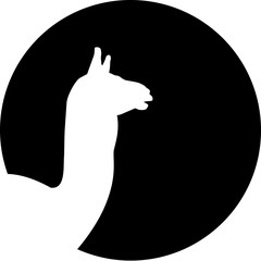 Lama silhouette in front of moon © Miceking