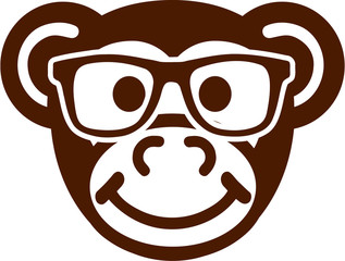 Monkey head with glasses