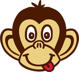 Monkey head with tongue