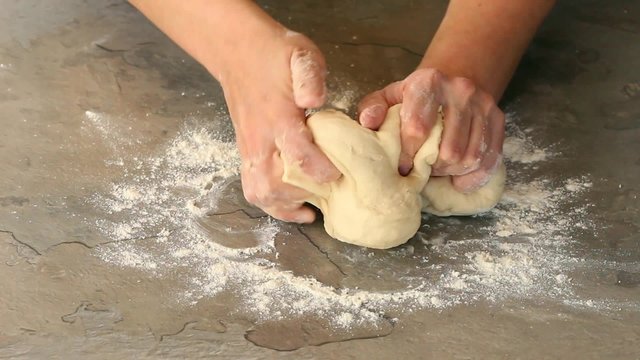 Making dough for pizza