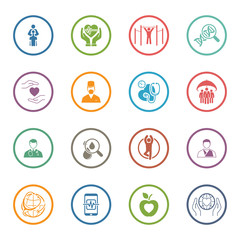 Medical and Health Care Icons Set. Flat Design.