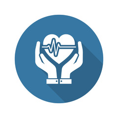 Heart Carae Icon. Flat Design.