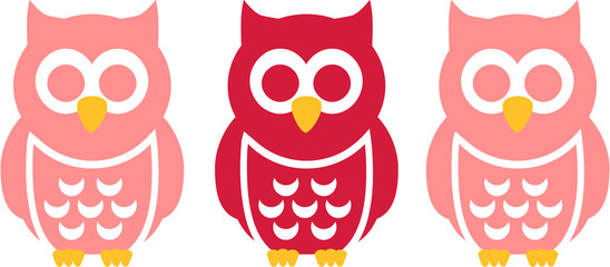 Three funny Owls