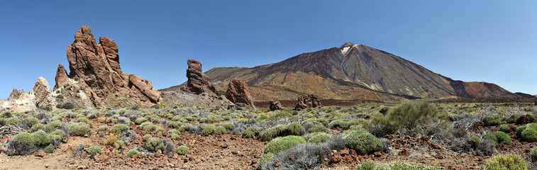 Panorama of Teide Mount and Los Roques