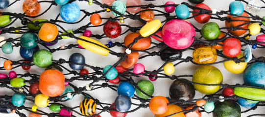 Colorful wooden beads necklace