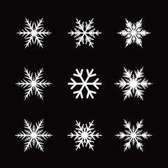 Collection of White Snowflakes.