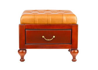 Luxury leather pouf