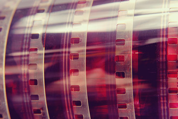 Closeup vintage photography film strip roll - 92397792