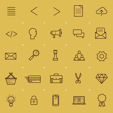 Web and Interface Icon Set. A collection of internet and navigation icons. Vector illustration.