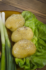 Fresh Green Salad With Potato