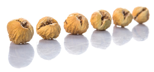 Dried fig over white background