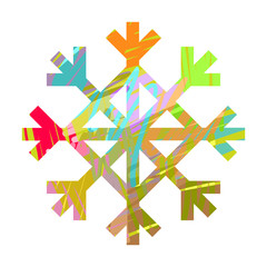 Snow Flake With Colorful Brush Stroke Texture