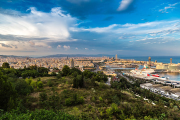 Fototapeta na wymiar Panoramic view of Barcelona