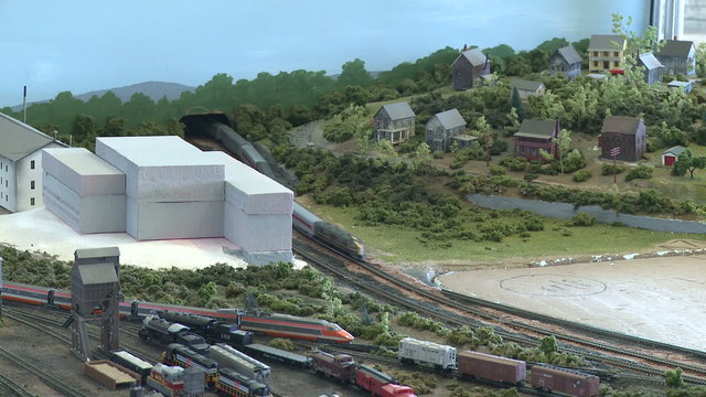 A model train yard