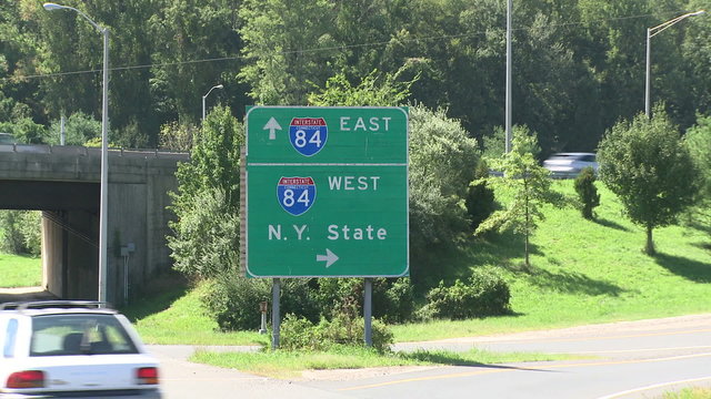 Route 84 sign at highway entrance