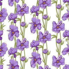 Obraz na płótnie Canvas Margeary Purple Floral Seamless Pattern