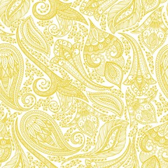 Yellow Cashmere Seamless Pattern - 92403976