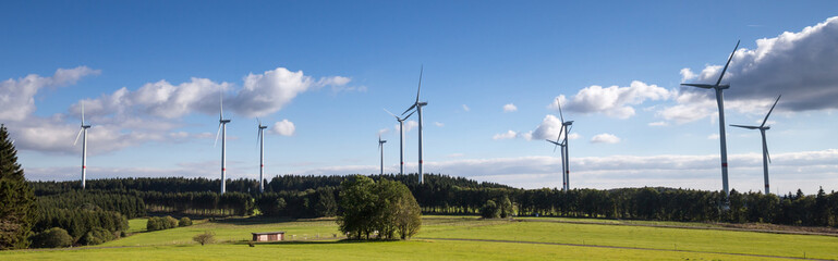 wind turbine farm in the countryside