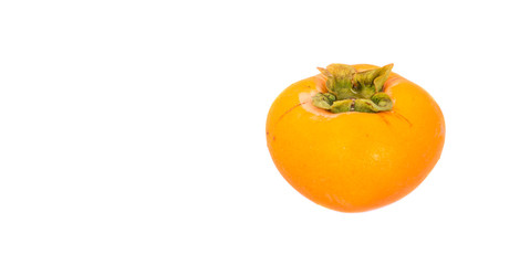Persimmon fruit over white background