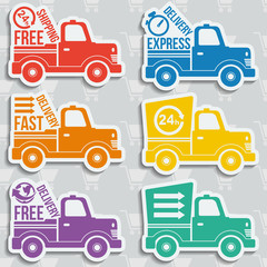 Free delivery concept icons set