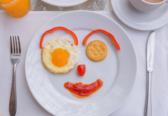 Happy Face Frying Eggs breakfast