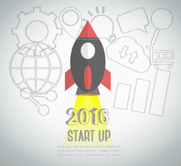 flat design startup concept