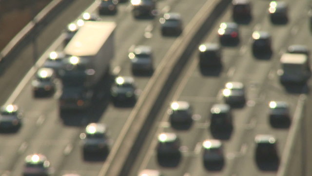Traffic on interstate (out of focus)