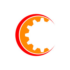 Initial C Cog Gear Flat Colors