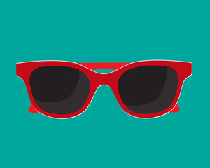 Vector red sunglasses.
