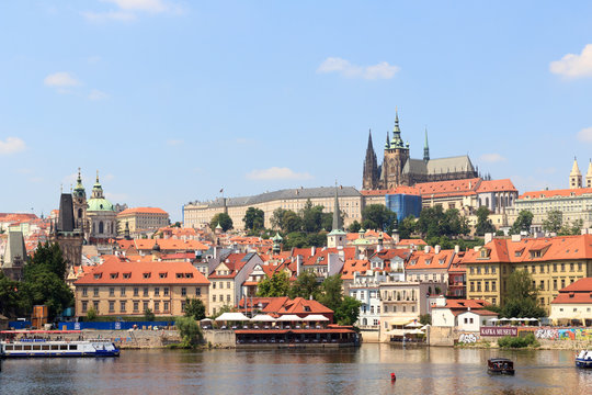 View towards Prague Castle and Mala Strana (Lesser Town)