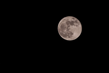 Full Moon Over Sky At Night.Super Moon 28 Sep 2015