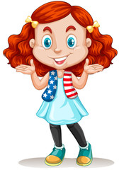 American girl with red hair