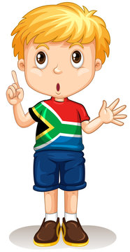 South African Boy Pointing His Finger