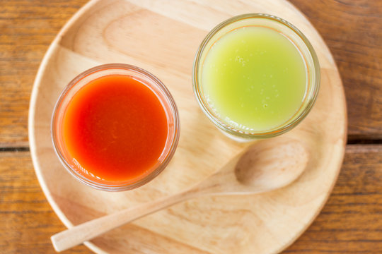 Freshly squeezed juices for diet