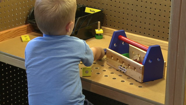 Children enjoying exhibits