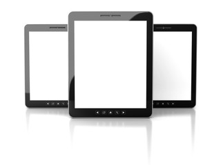 Tablet PC With Blank Screen On White Background