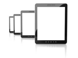 Tablet Computer With Blank Screen On White Background