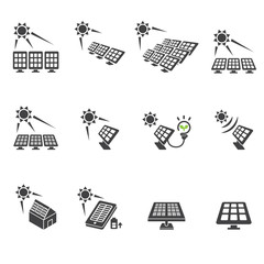 solar cell icon set