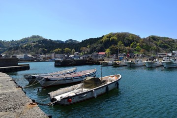 Fototapeta na wymiar 港の風景／山形県庄内浜の港の風景を撮影した写真です。