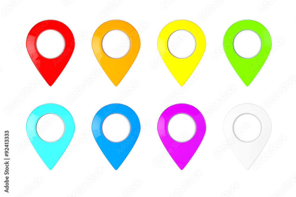 Poster set of map pointers