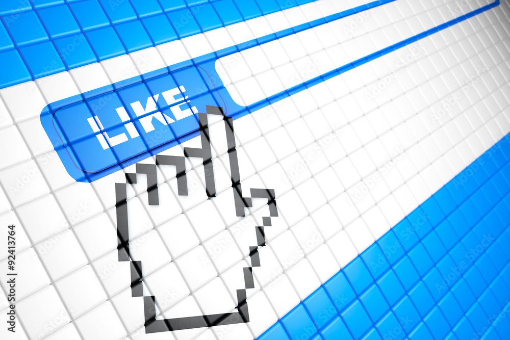 Poster Computer screen with Like button