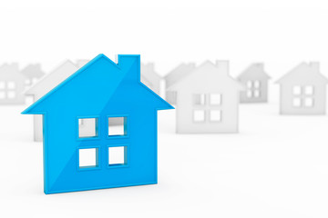 3d Blue Abstract House