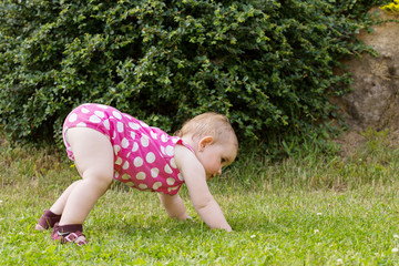 Happy cute little girl outdoor